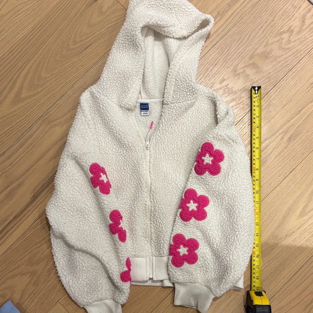 Old Navy White Hoodie with Pink Floral Design